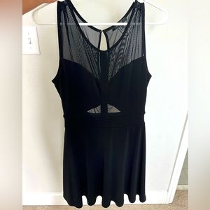 Black dress with sheer top